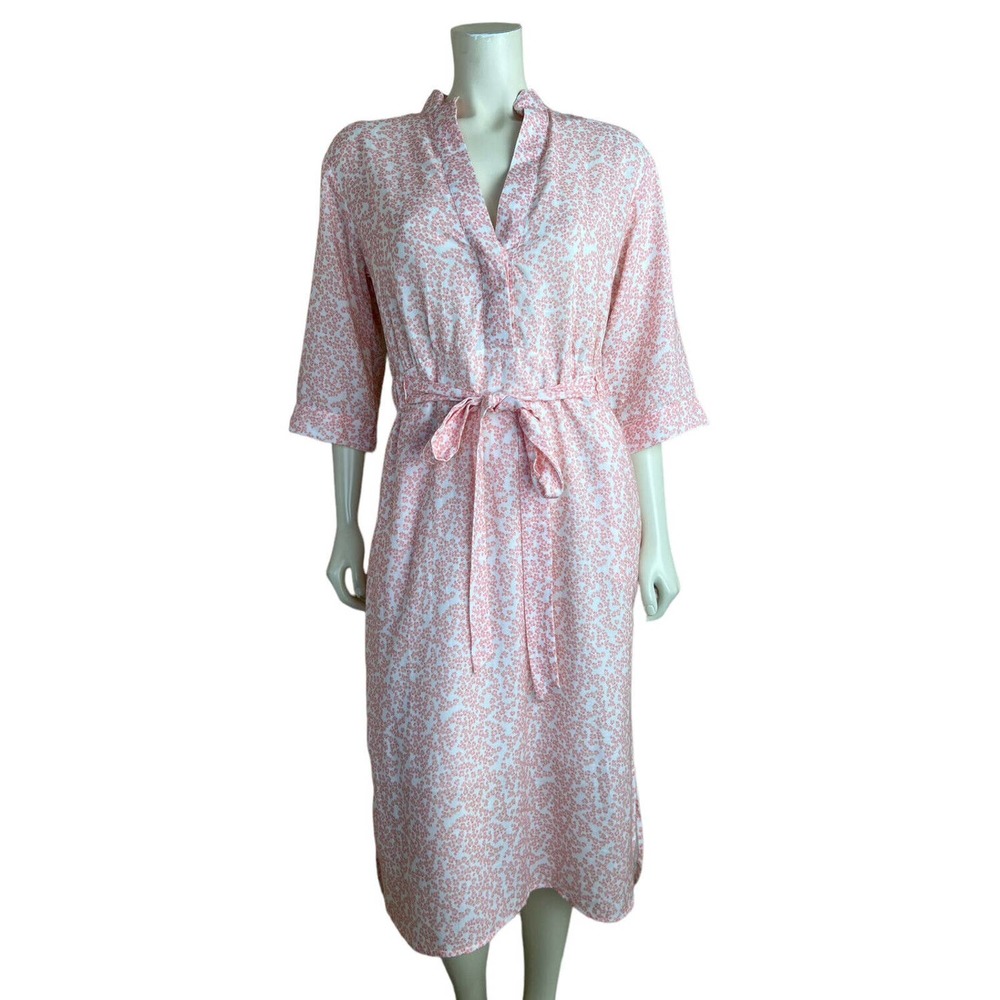 NEW Beau & Ro Every Dress S Floral Print Pink White Belt Midi Button Sara Rossi